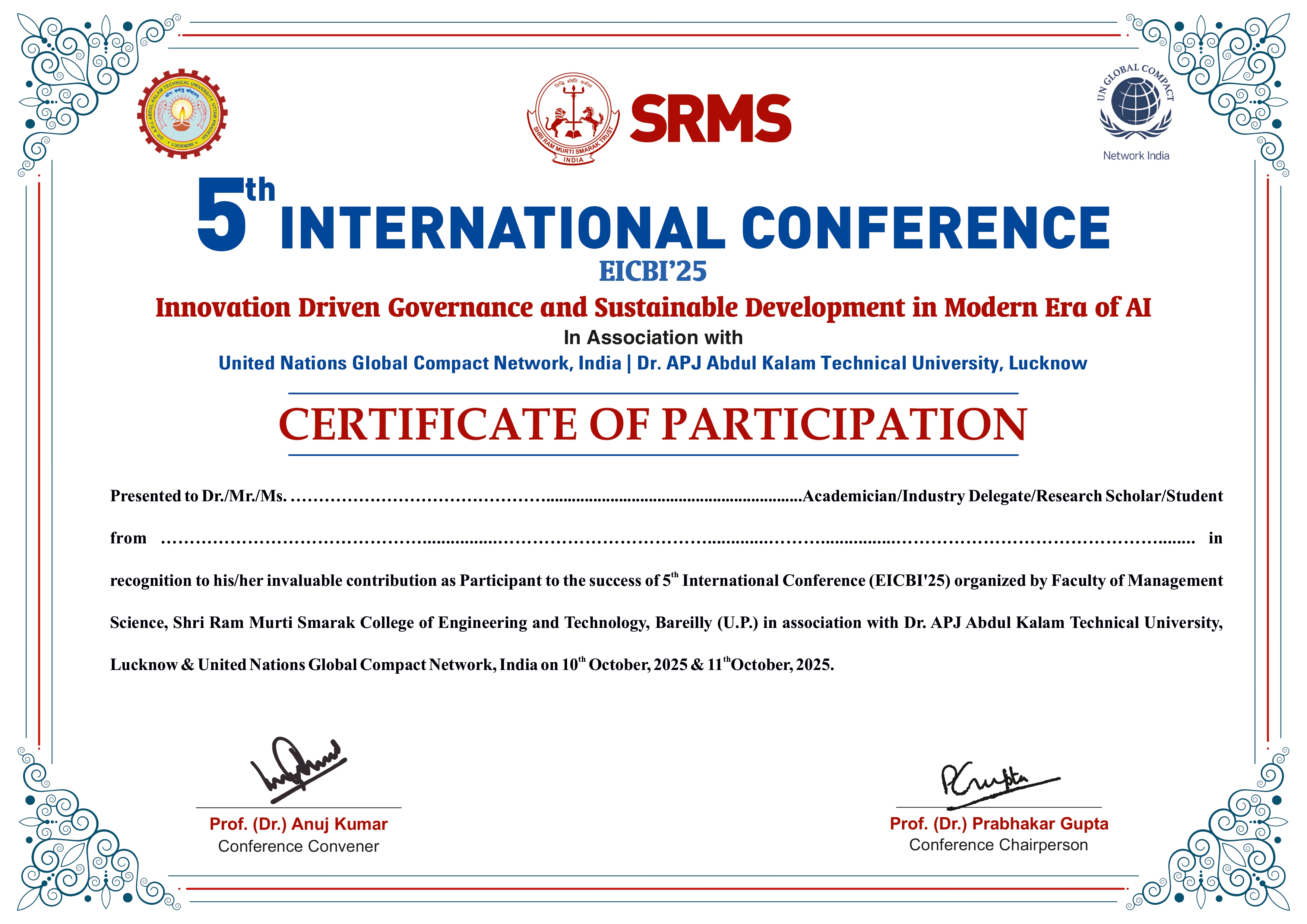 Certificate of Presentation